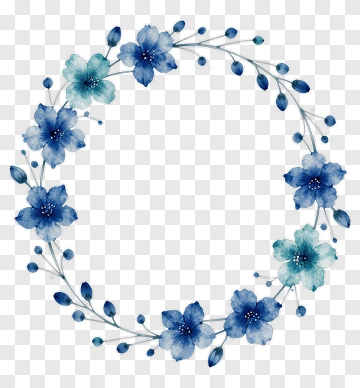 Watercolor Floral Wreath PNG