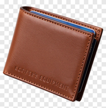 Brown Leather Wallet With Coopers Equipment Branding PNG