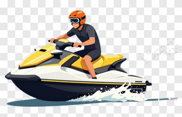 Man Riding A Jet Ski PNG