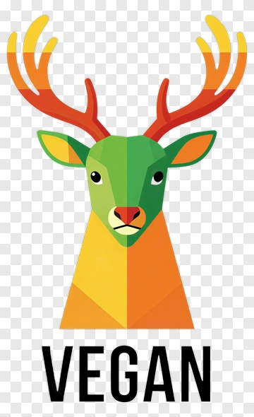 Vegan Deer Head Illustration PNG