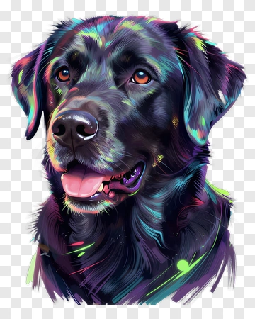 Colorful Dog Portrait PNG