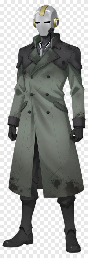 Futuristic Character In A Long Coat PNG
