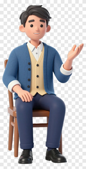 Cartoon Man Sitting On A Chair PNG