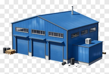 Blue Industrial Warehouse PNG