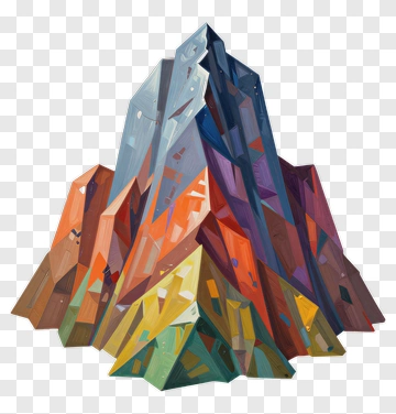 Colorful Abstract Mountain PNG