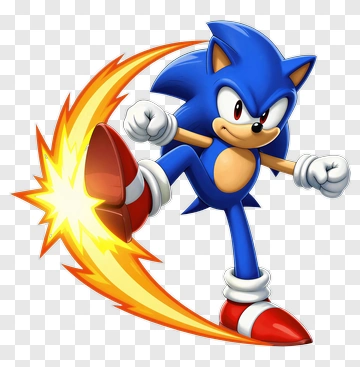 Sonic The Hedgehog Performing A Kick PNG