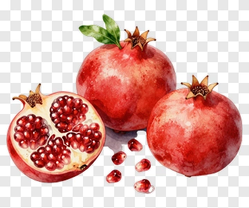 Watercolor Pomegranate With Seeds PNG