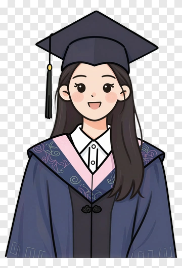 Cartoon Graduate Wearing A Cap And Gown PNG