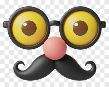 Cartoon Face With Glasses And Mustache PNG