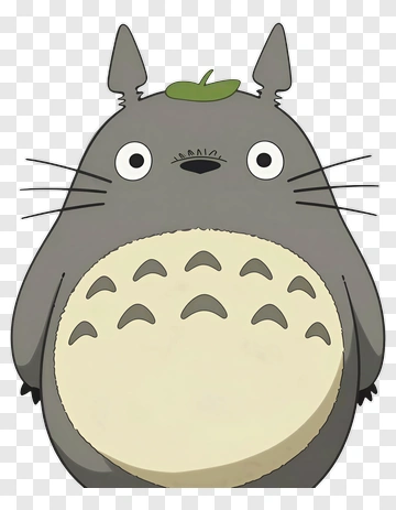 Totoro Character With A Leaf On Its Head PNG