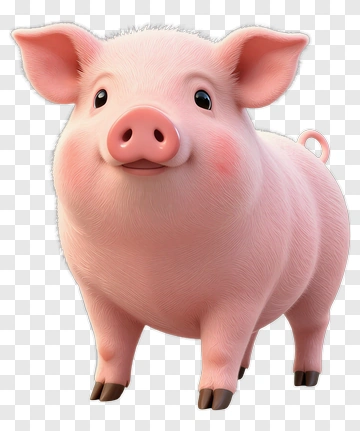 3D Cartoon Pig PNG