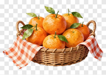 Basket Of Fresh Oranges PNG
