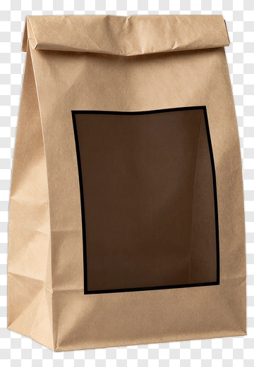 Brown Paper Bag With Window PNG