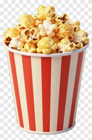 Popcorn Bucket Filled With Buttered Popcorn PNG