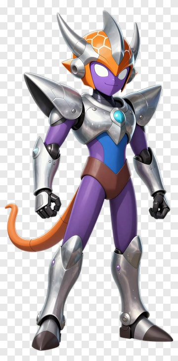 Futuristic Cartoon Character In Armor PNG
