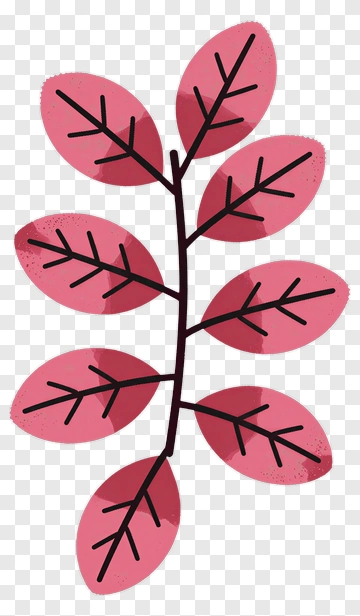 Colorful Pink Leaf Branch PNG