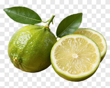 Fresh Green Lime With Slices PNG