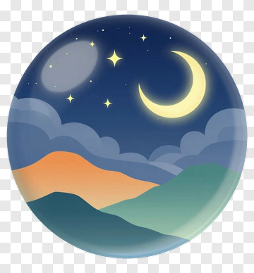 Moonlit Night Landscape Plate PNG
