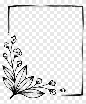 Floral Frame With Decorative Leaves And Flowers PNG