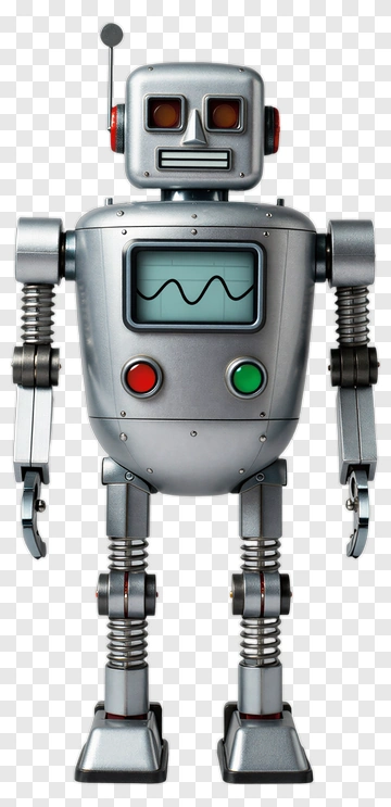 Vintage Robot With Control Panel PNG