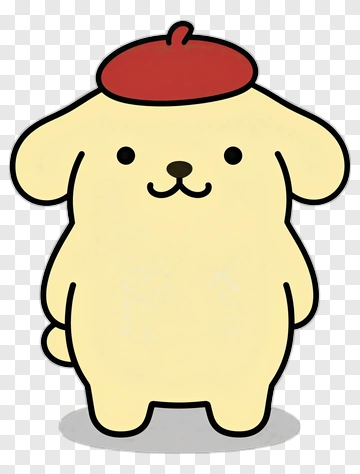 Cartoon Dog With Red Beret PNG