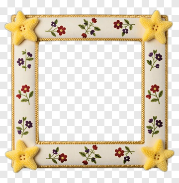 Decorative Floral Picture Frame PNG