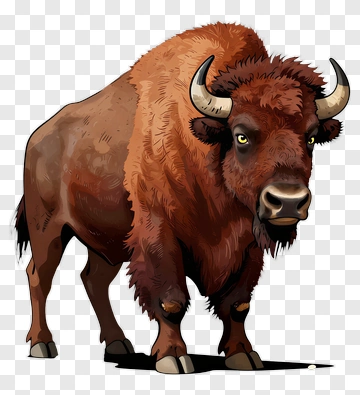 Cartoon Bison PNG