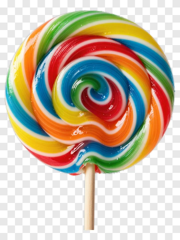 Colorful Swirled Lollipop PNG