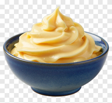 Creamy Mayonnaise In A Blue Bowl PNG