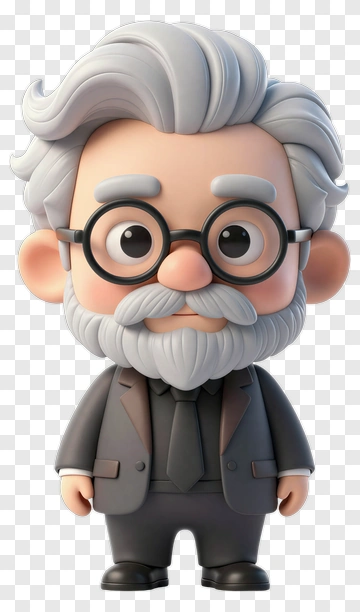 Cartoon Elderly Man In A Suit PNG