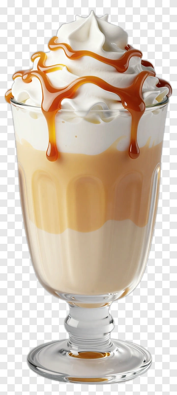 Delicious Caramel Sundae In A Glass PNG