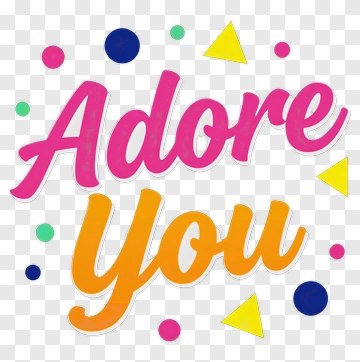 Colorful Adore You Text Design PNG