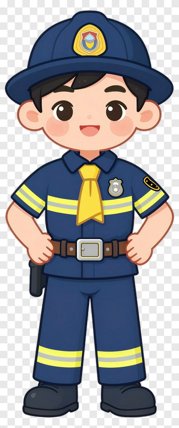 Cartoon Police Officer PNG