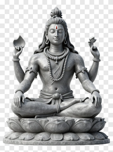 Sculpture Of A Meditating Deity On A Lotus Base PNG