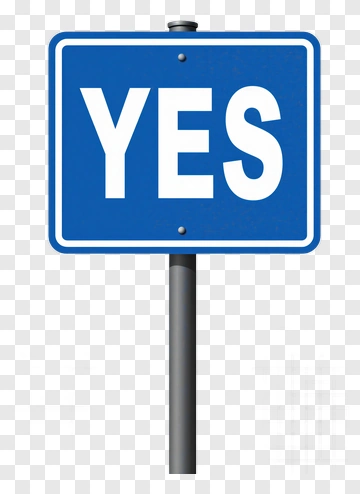 Blue Yes Sign PNG