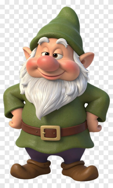 3D Gnome Smiling PNG