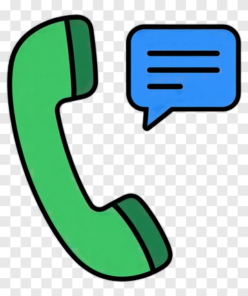 Green Telephone Icon With Speech Bubble PNG