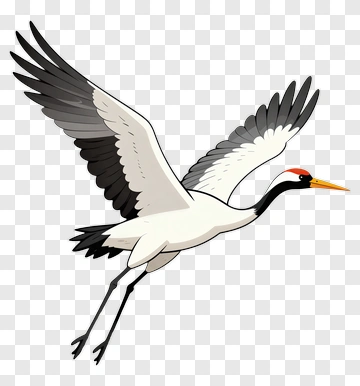 Cartoon Crane Flying PNG