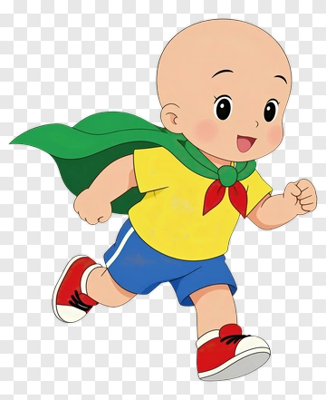 Cartoon Boy Running In A Superhero Costume PNG