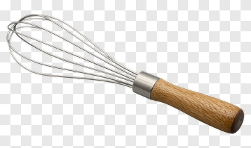 Stainless Steel Whisk With Wooden Handle PNG