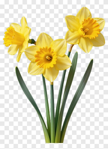 Yellow Daffodil Flowers PNG