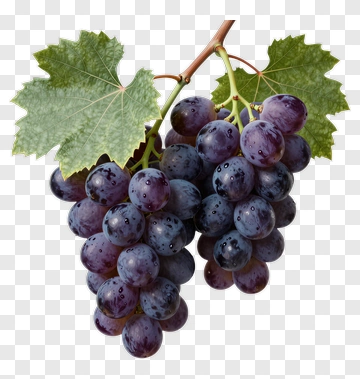 Bunch Of Purple Grapes With Green Leaves PNG