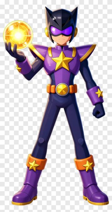 Superhero Holding A Golden Energy Sphere PNG
