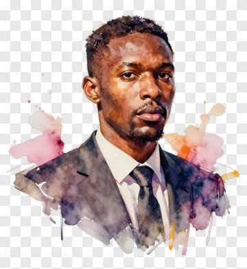 Watercolor Portrait Of A Man In A Suit PNG