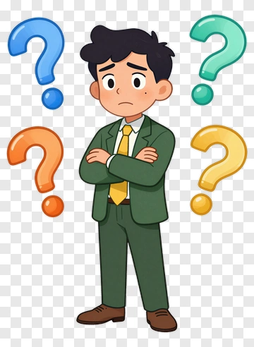 Cartoon Businessman Looking Confused PNG