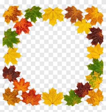 Colorful Autumn Leaf Frame PNG