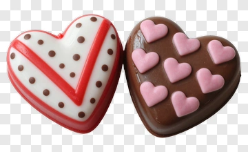 Chocolate Heart Candy With Pink Hearts PNG