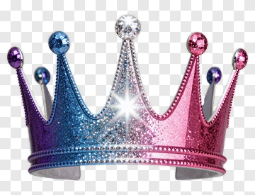 Glittering Crown With Blue And Pink Accents PNG