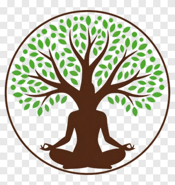 Meditating Figure Under A Tree PNG