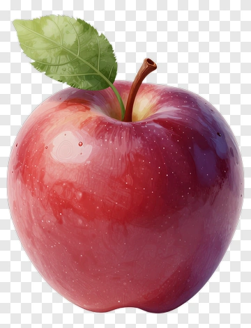 Red Apple With Leaf PNG